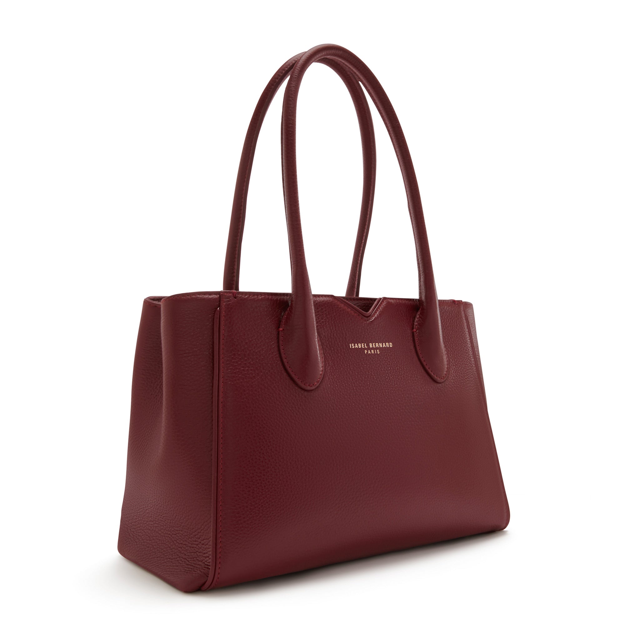 Honoré Cloe Midi bordeaux leather handbag made of calf leather
