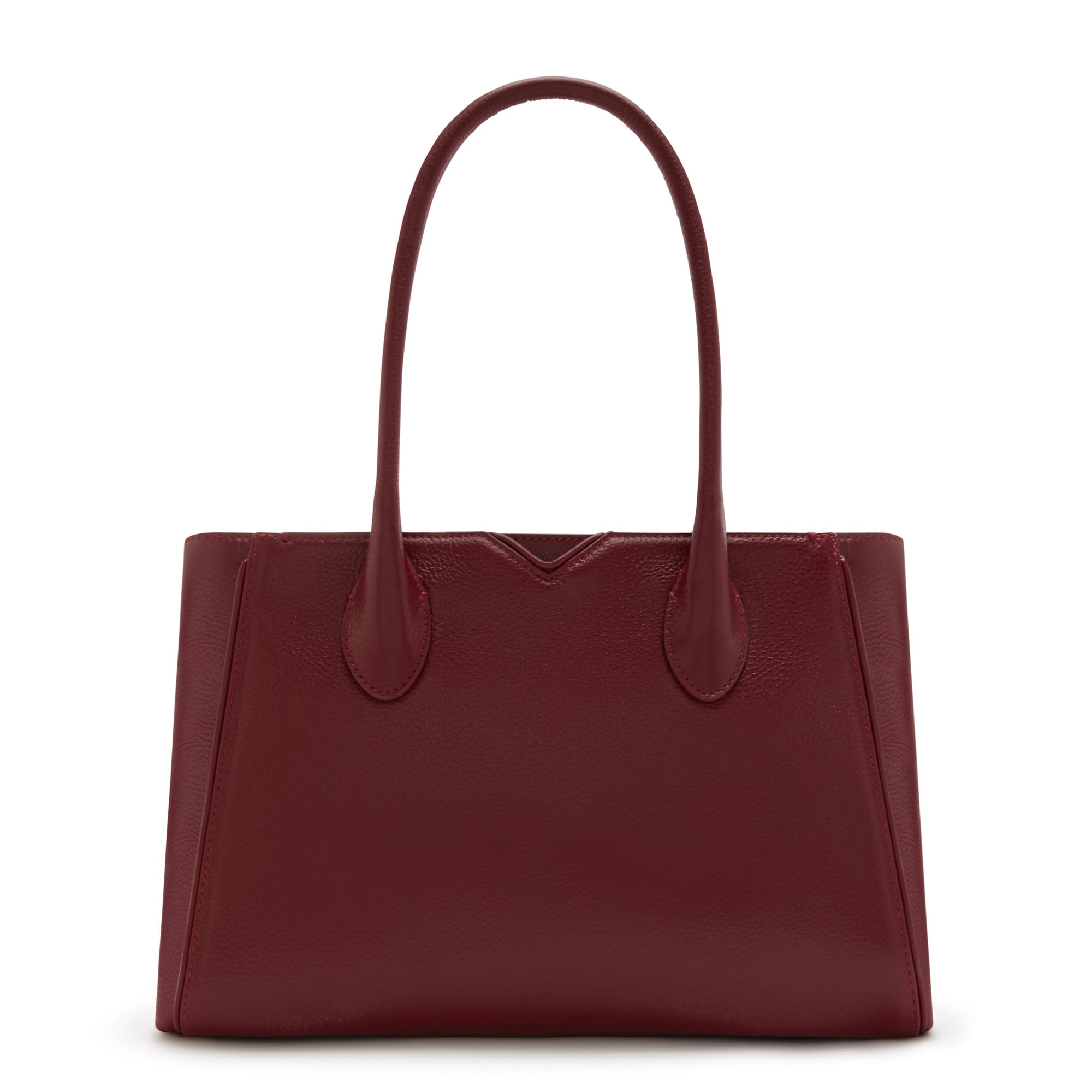 Honoré Cloe Midi bordeaux leather handbag made of calf leather